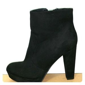 Black suede booties